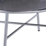 ΣΚΑΜΠΟ ΥΠΟΠΟΔΙΟ TRUDI HM8640.01 ΑΠΟ ΓΚΡΙ ΒΕΛΟΥΔΟ ΜΕ ΑΣΗΜΙ ΒΑΣΗ 55x46x38Υ εκ.