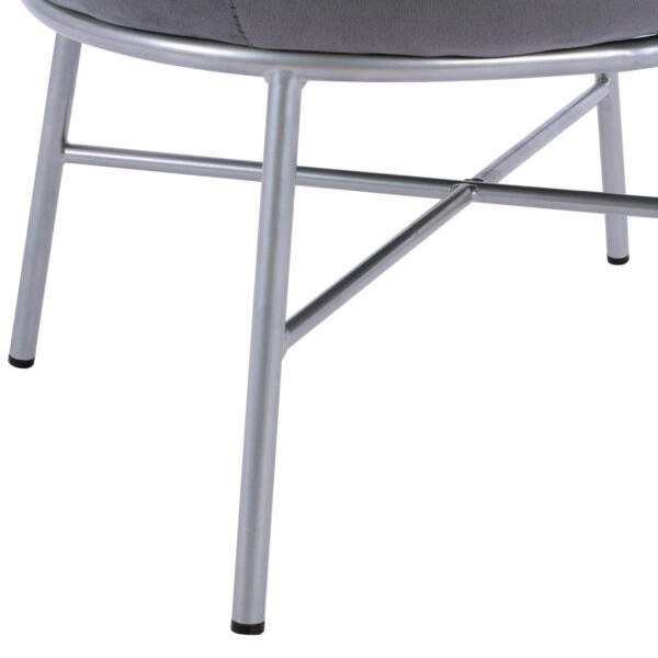 ΣΚΑΜΠΟ ΥΠΟΠΟΔΙΟ TRUDI HM8640.01 ΑΠΟ ΓΚΡΙ ΒΕΛΟΥΔΟ ΜΕ ΑΣΗΜΙ ΒΑΣΗ 55x46x38Υ εκ.