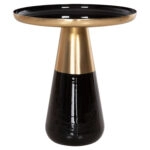 ΤΡΑΠΕΖΙA ΣΑΛΟΝΙΟΥ 2ΤΜΧ OLUF HM9922 ΜΕΤΑΛΛΟ ΕΜΑΓΙΕ-GLOSSY ΜΑΥΡΟ-ΜΑΤ ΧΡΥΣΟ Φ50 & Φ41 εκ.