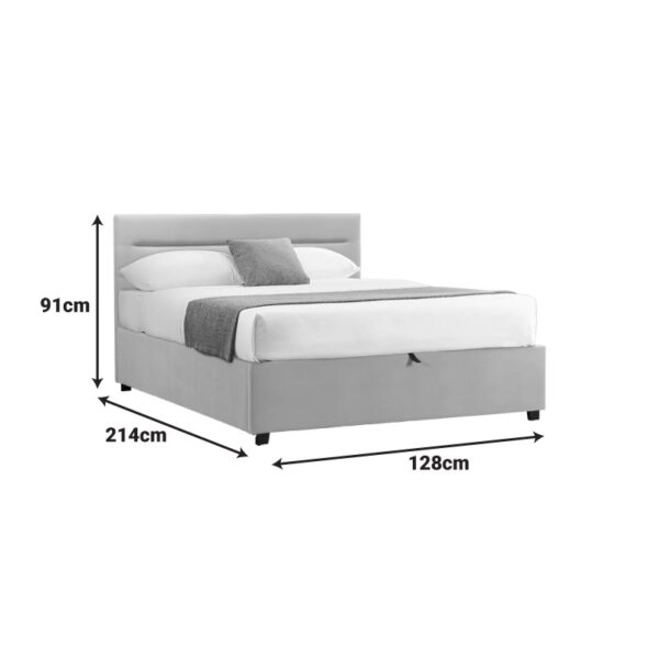 Κρεβάτι Molito  βελούδο σε γκρι απόχρωση με αποθηκευτικό χώρο120x200εκ