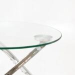 Τραπέζι σαλονιού Sabin  μέταλλο-γυαλί 8mm Φ80x43εκ