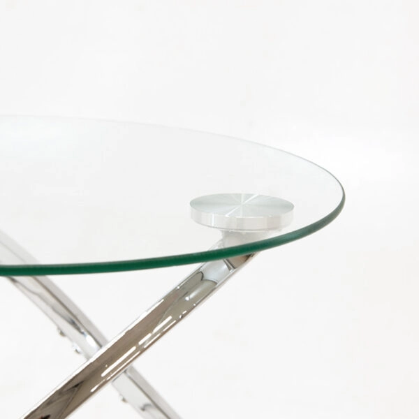Τραπέζι σαλονιού Sabin  μέταλλο-γυαλί 8mm Φ80x43εκ