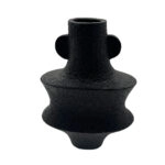 OUT ΒΑΖΟ 21x10x30cm POLYRESIN ΜΑΥΡΟ