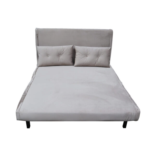 Καναπές-κρεβάτι Josuane I  διθέσιος βελούδο σε γκρι απόχρωση 122x80x81εκ