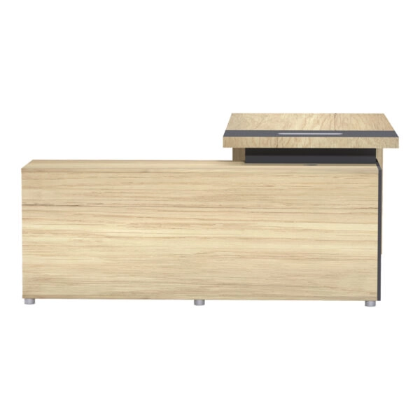 Γραφείο επαγγελματικό Lotus  με δεξιά γωνία σε φυσική-ανθρακί απόχρωση 180x180x75εκ