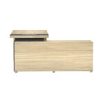 Γραφείο επαγγελματικό Lotus  αριστερή γωνία σε φυσική-ανθρακί απόχρωση 160x160x75εκ