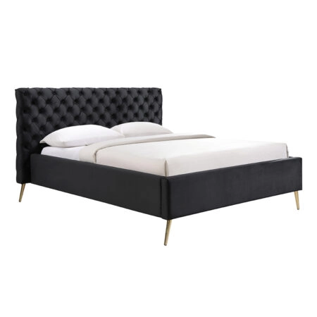 BLACK EROS ΚΡΕΒΑΤΙ (ΓΙΑ ΣΤΡΩΜΑ 160x200cm) ΜΑΥΡΟ 229.5x195x118.5cm