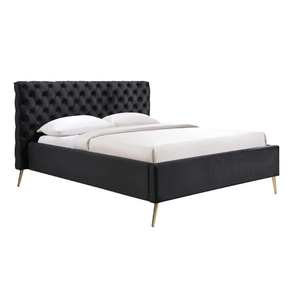 BLACK EROS ΚΡΕΒΑΤΙ (ΓΙΑ ΣΤΡΩΜΑ 160x200cm) ΜΑΥΡΟ 229.5x195x118.5cm