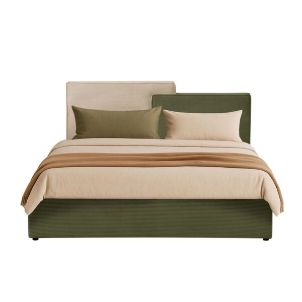 PUZZLE ΚΡΕΒΑΤΙ (ΓΙΑ ΣΤΡΩΜΑ 160x200cm) ΛΑΔΙ BEIGE 223x176x106cm