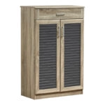 Παπουτσοθήκη-ντουλάπι Sante  20 ζεύγων σε sonoma-ανθρακί απόχρωση 80x37x123εκ