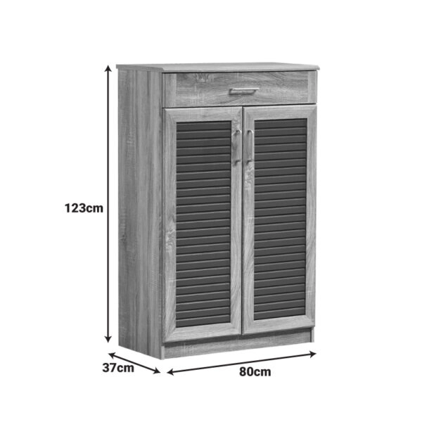 Παπουτσοθήκη-ντουλάπι Sante  20 ζεύγων σε sonoma-ανθρακί απόχρωση 80x37x123εκ