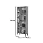 Βιβλιοθήκη Zezan σε sonoma-ανθρακί απόχρωση 76.5x30x200.5εκ
