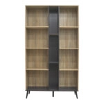 Βιβλιοθήκη Zezan σε sonoma-ανθρακί απόχρωση 114x30x200.5εκ