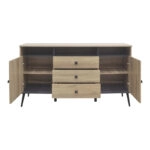 Μπουφές Zezan  σε sonoma-ανθρακί απόχρωση 140.5x41.5x80εκ