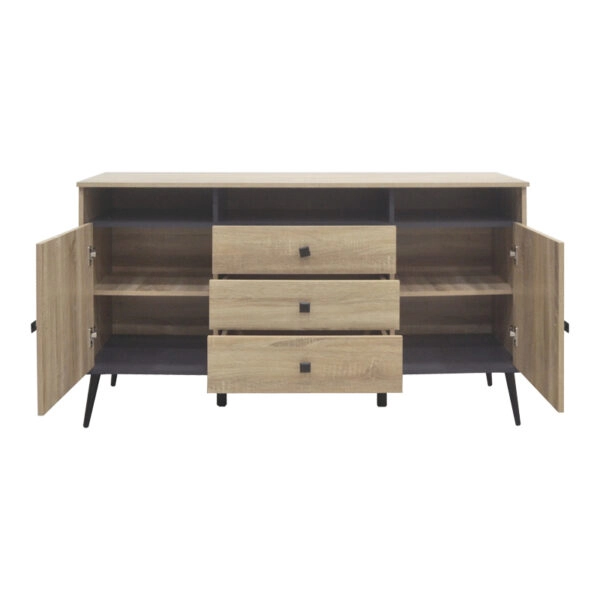 Μπουφές Zezan  σε sonoma-ανθρακί απόχρωση 140.5x41.5x80εκ