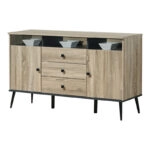 Μπουφές Zezan  σε sonoma-ανθρακί απόχρωση 140.5x41.5x80εκ