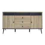 Μπουφές Zezan  σε sonoma-ανθρακί απόχρωση 140.5x41.5x80εκ