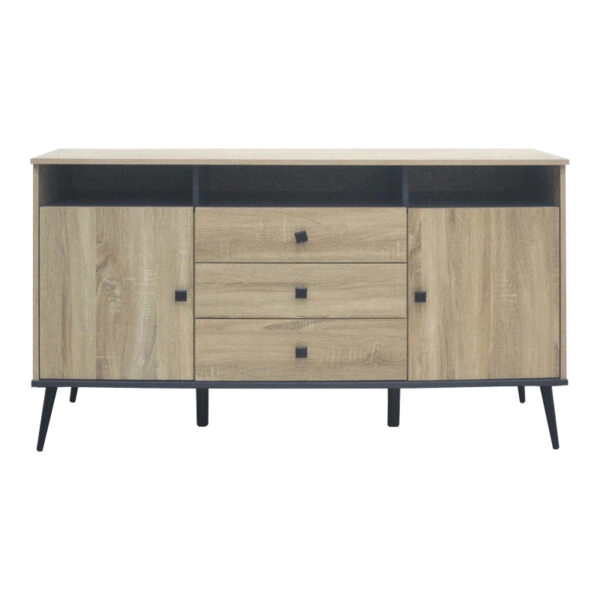 Μπουφές Zezan  σε sonoma-ανθρακί απόχρωση 140.5x41.5x80εκ