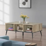 Τραπέζι σαλονιού Zezan σε sonoma-ανθρακί απόχρωση 121x60x44.5εκ