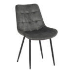 Καρέκλα Berne  βελούδο σε ανθρακί απόχρωση 53x62x84εκ