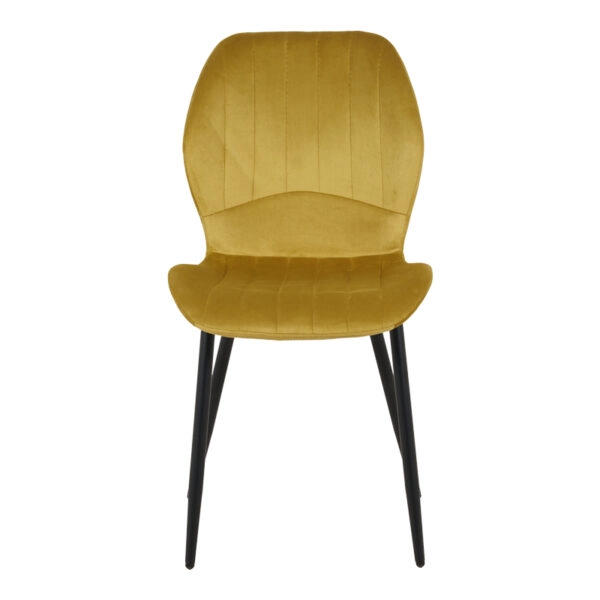 Καρέκλα Jelour βελούδο σε κίτρινη απόχρωση 46.5x60x84εκ