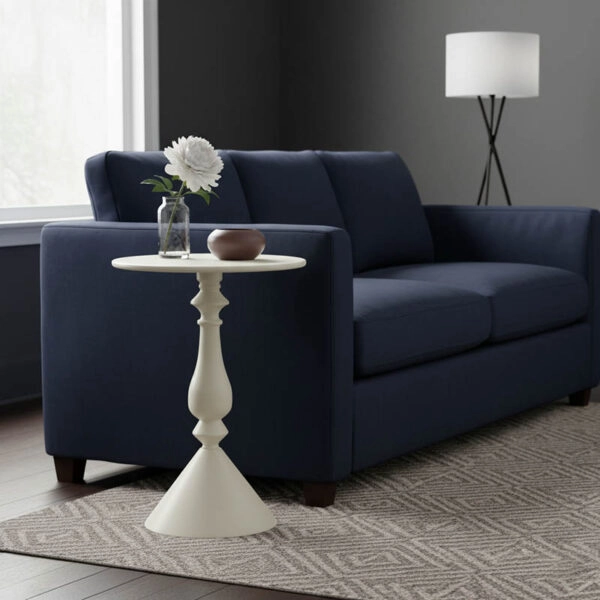 Βοηθητικό τραπέζι Lalou μέταλλο σε κρέμα απόχρωση Φ40x55εκ