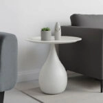 Βοηθητικό τραπέζι Samino  μέταλλο σε κρεμ απόχρωση Φ39x42εκ