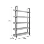 Βιβλιοθήκη Almond  σε oak-μαύρη απόχρωση 120x29x185εκ