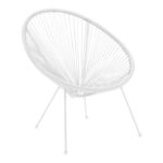 Πολυθρόνα Acapulco  μεταλλο-pe rattan σε λευκή απόχρωση 68.5x74.5x84εκ