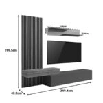 Σύνθετο σαλονιού Litende  σε λευκή-sonoma απόχρωση 249.4x42.2x199.5εκ