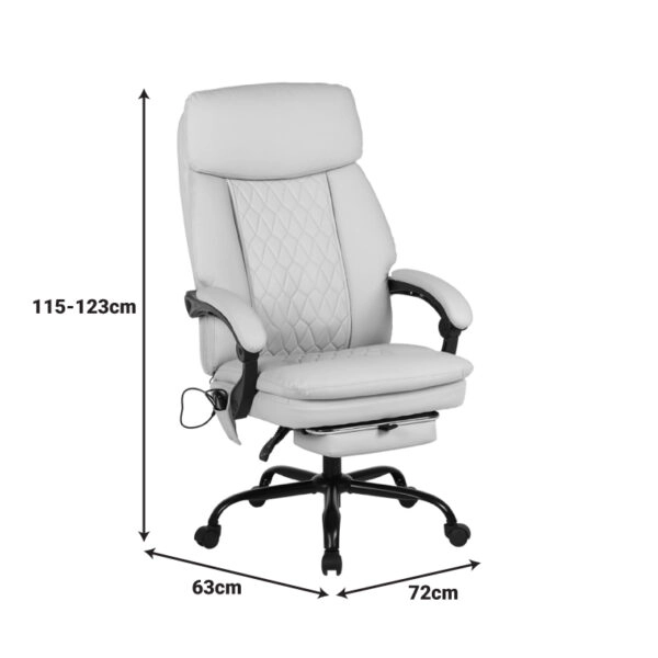 Καρέκλα γραφείου διευθυντή Sedici με μηχανισμό massage- pu μπεζ 72x63x115-123εκ