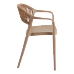 Πολυθρόνα Ankara στοιβαζόμενη pp-pe rattan σε μόκα-φυσική απόχρωση 54x55.5x77εκ