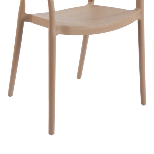 Πολυθρόνα Ankara στοιβαζόμενη pp-pe rattan σε μόκα-φυσική απόχρωση 54x55.5x77εκ