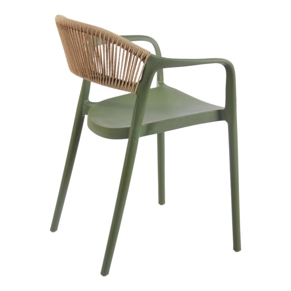 Πολυθρόνα Ankara  στοιβαζόμενη pp-pe rattan σε λαδί-φυσική απόχρωση 54x55.5x77εκ