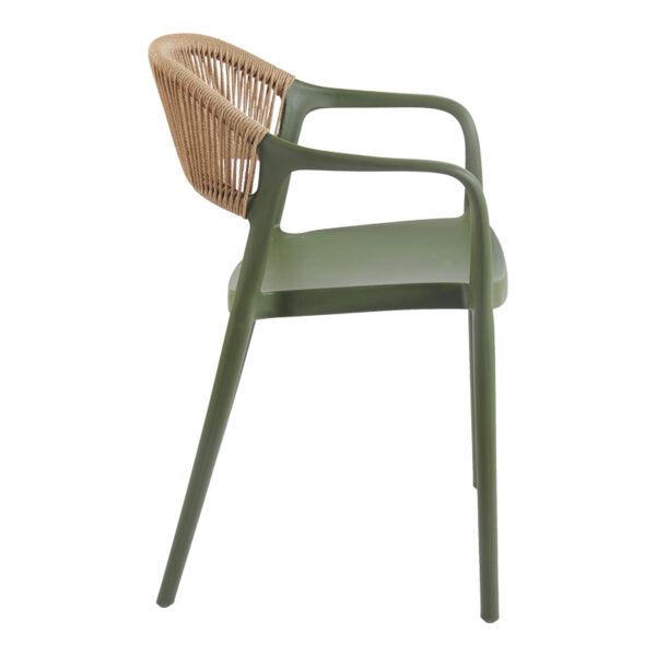 Πολυθρόνα Ankara  στοιβαζόμενη pp-pe rattan σε λαδί-φυσική απόχρωση 54x55.5x77εκ