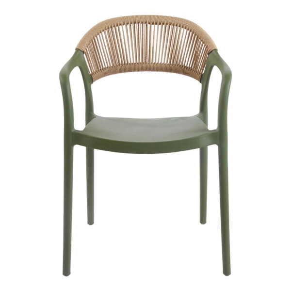 Πολυθρόνα Ankara  στοιβαζόμενη pp-pe rattan σε λαδί-φυσική απόχρωση 54x55.5x77εκ