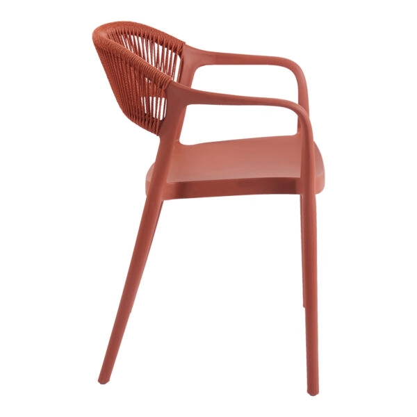 Πολυθρόνα Ankara  στοιβαζόμενη pp-pe rattan σε terracotta απόχρωση 54x55.5x77εκ