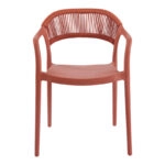 Πολυθρόνα Ankara  στοιβαζόμενη pp-pe rattan σε terracotta απόχρωση 54x55.5x77εκ
