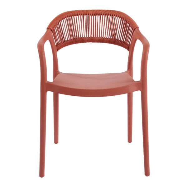 Πολυθρόνα Ankara  στοιβαζόμενη pp-pe rattan σε terracotta απόχρωση 54x55.5x77εκ