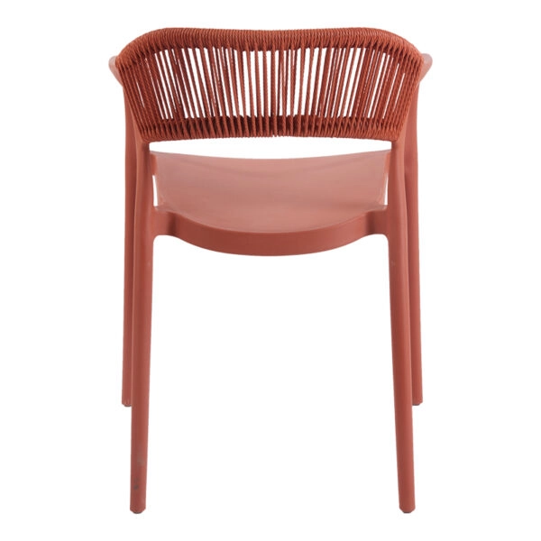 Πολυθρόνα Ankara  στοιβαζόμενη pp-pe rattan σε terracotta απόχρωση 54x55.5x77εκ