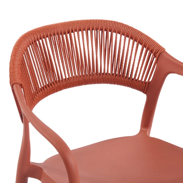 Πολυθρόνα Ankara  στοιβαζόμενη pp-pe rattan σε terracotta απόχρωση 54x55.5x77εκ