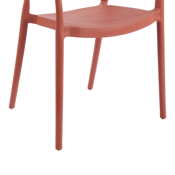 Πολυθρόνα Ankara  στοιβαζόμενη pp-pe rattan σε terracotta απόχρωση 54x55.5x77εκ