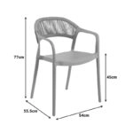 Πολυθρόνα Ankara  στοιβαζόμενη pp-pe rattan σε terracotta απόχρωση 54x55.5x77εκ