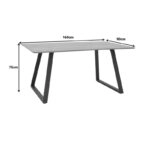 Τραπέζι Winor  φυσικό mdf-πόδι μαύρο μεταλλικό 160x90x75εκ