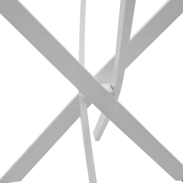 Τραπέζι Antoro  γυαλί και μεταλλικά πόδια σε λευκή απόχρωση Φ80x75εκ