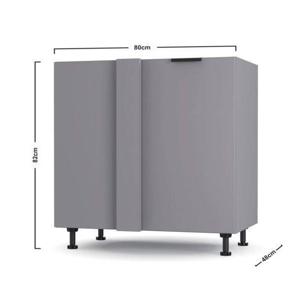 Craft Κάτω Γωνιακό Ντουλάπι Γραφίτη 80x48x82cm