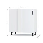 Modest Κάτω Γωνιακό Ντουλάπι Λευκό 80x48x82cm