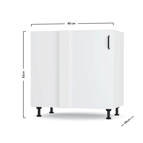 Modest Κάτω Γωνιακό Ντουλάπι Λευκό 80x48x82cm