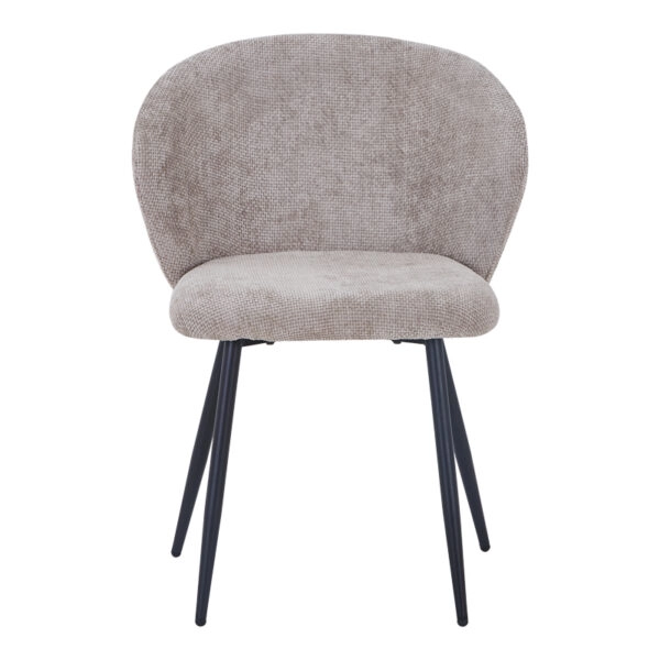 Καρέκλα Karg μπεζ ύφασμα-πόδι μαύρο μέταλλο 57x62x80εκ