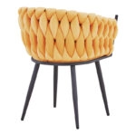 Πολυθρόνα Vivian κίτρινο βελούδο-πόδι μαύρο μέταλλο 61x55x80εκ